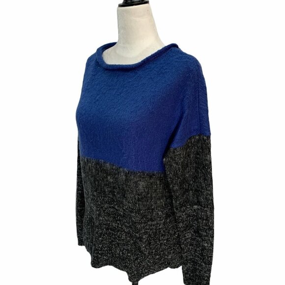 ONLY🌸OVERSIZED Boxy Fit Colour Blocked Blue/Black Knit SweaterSize S - Picture 4 of 7